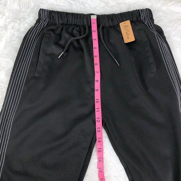 Black & White Sporty Mid-Rise Joggers Pants L/XL - Picture 11 of 13